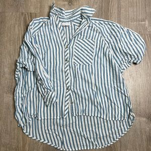 Blue strip loose shirt